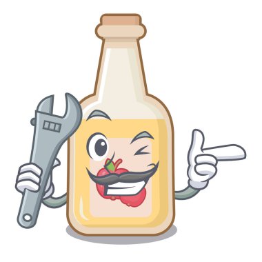 Karikatür tablo nun üstündemekanik şişe elma şıbı