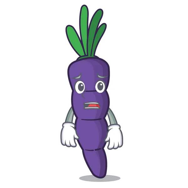 Бійся фіолетової моркви у формі персонажа — стоковий вектор