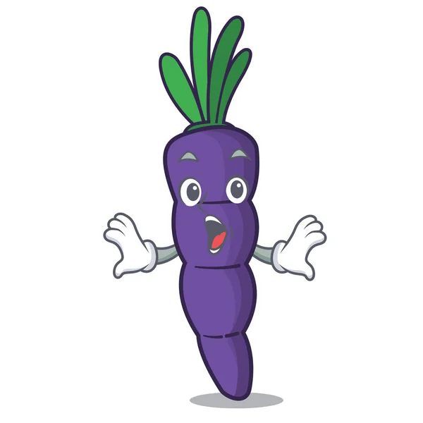 Здивована фіолетова морква у формі персонажа — стоковий вектор