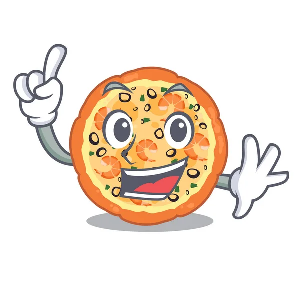 Finger pizza ai frutti di mare sopra il cartone animato — Vettoriale Stock