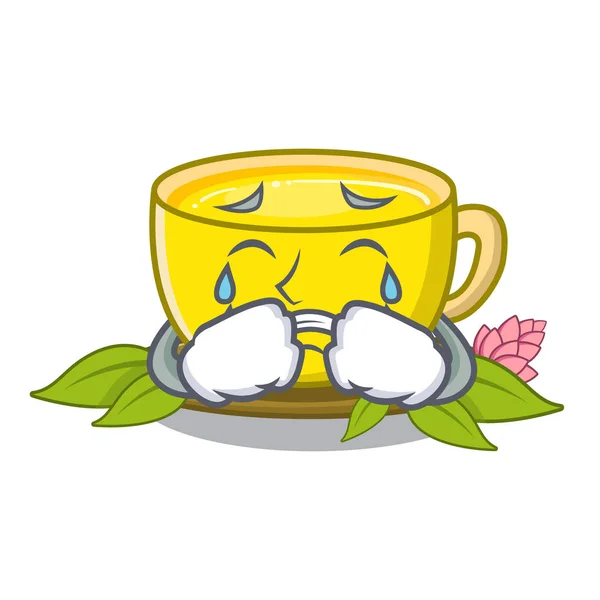Crying turmeric tea in the cartoon shape — Stock Vector