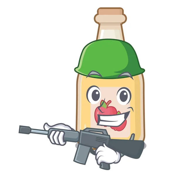 Cidra de maçã de desenho animado do exército em um copo — Vetor de Stock
