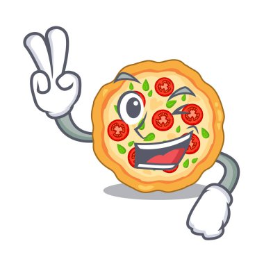 İki parmak margherita pizza karakter kurulu hizmet