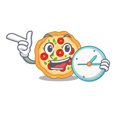 Saat margherita pizzasıyla karakter panosuna servis edildi.