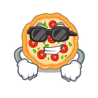 Süper serin margherita pizza karakter tahtası servis