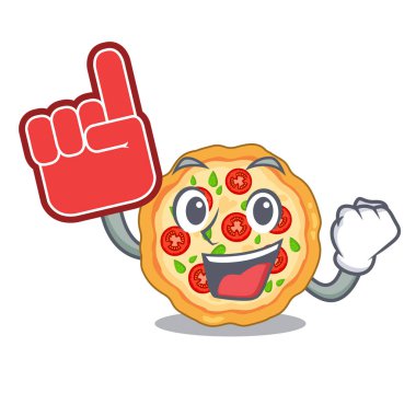 Maskot şeklinde köpük parmak margherita pizza