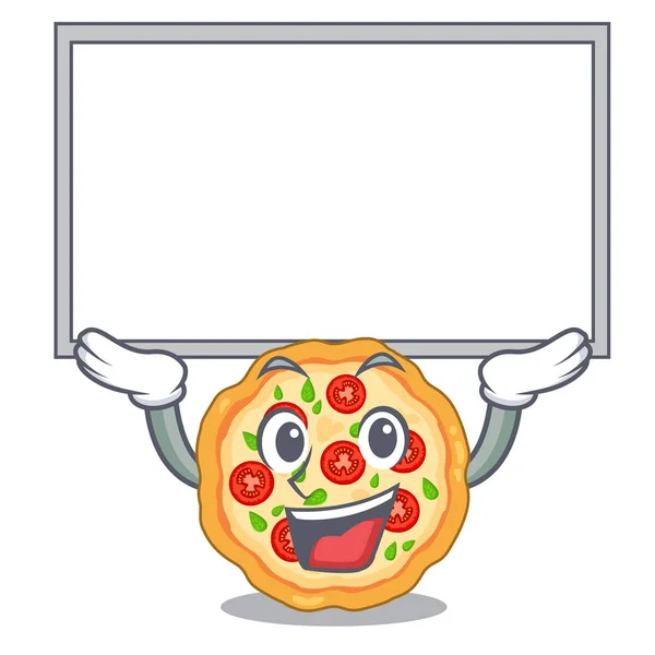 Planche supérieure pizza margherita dans un four à dessin animé — Image vectorielle