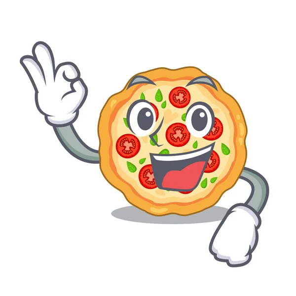 Oke Margherita pizza diende het tekenbord — Stockvector