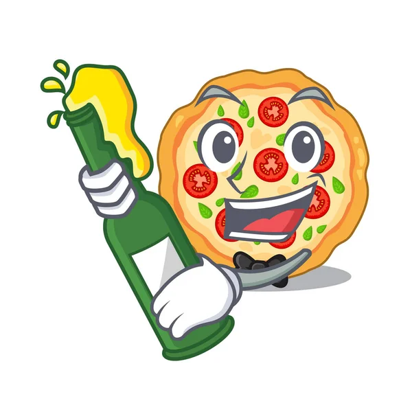 Z pizzą margherita w kształcie maskotki — Wektor stockowy