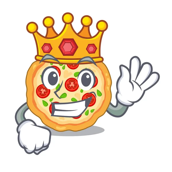 Raja Margherita pizza dalam bentuk maskot - Stok Vektor