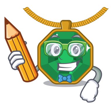 Bir karikatür kutusunda Öğrenci peridot takı