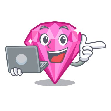 Karakter makyaj masasının üzerinde pembe bir elmasla