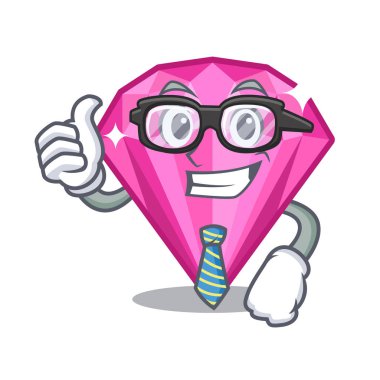 İşadamı pembe elmas karikatür ile izole