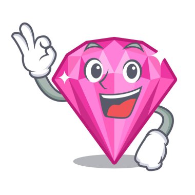 Tamam pembe elmas karikatür ile izole