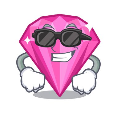 Süper serin pembe elmas karikatür ile izole