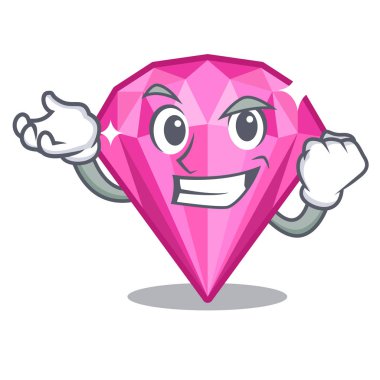 Başarılı pembe elmas karikatür ile izole