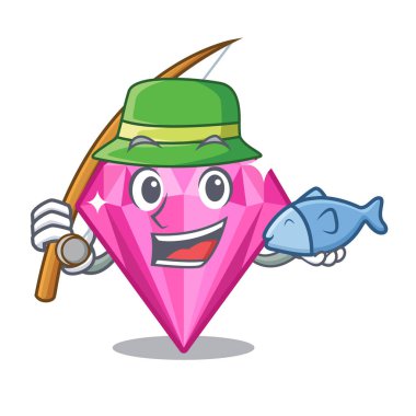 Maskot şeklinde balıkçılık pembe elmas