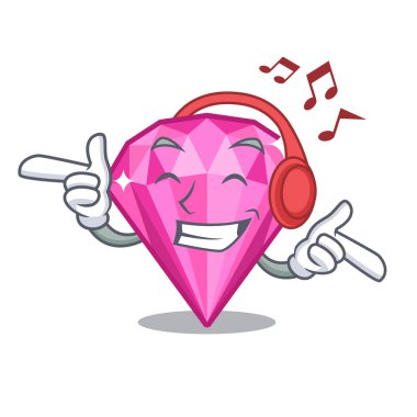 Maskot şeklinde müzik pembe elmas dinleme