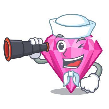 Maskot şeklinde dürbün pembe elmas ile Denizci