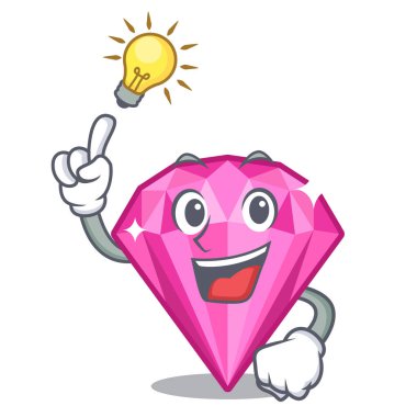 Bir çizgi film kutusunda bir fikir pembe elmas var