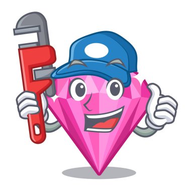 Bir karikatür kutusunda Tesisatçı pembe elmas