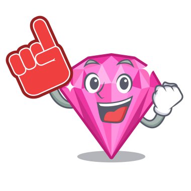 Bir karikatür kutusunda köpük parmak pembe elmas