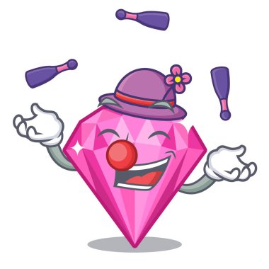 Bir karikatür kutusunda pembe elmas hokkabazlık