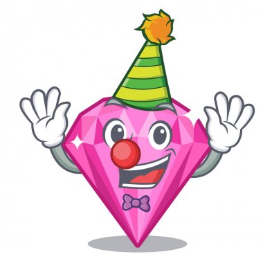 Bir karikatür kutusunda Palyaço pembe elmas