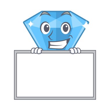 Karakter izole kurulu safir taşlar ile sırıtarak