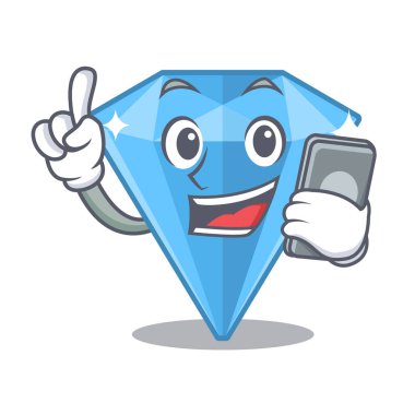 Karakterde izole edilmiş telefon safir taşlarıyla