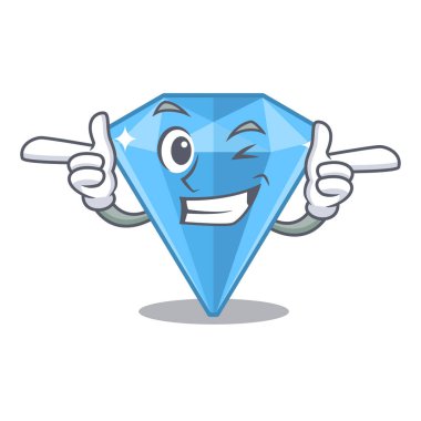 Çizgi film şeklinde göz kırpan safir mücevherler.