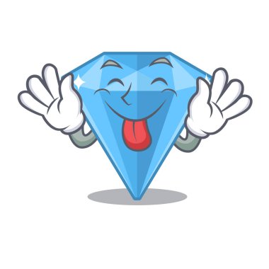 Bir karikatür çantası nda dil dışarı safir taşlar