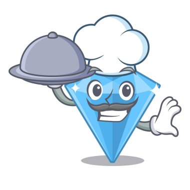 Bir maskot kutusunda gıda safir mücevher ile Şef