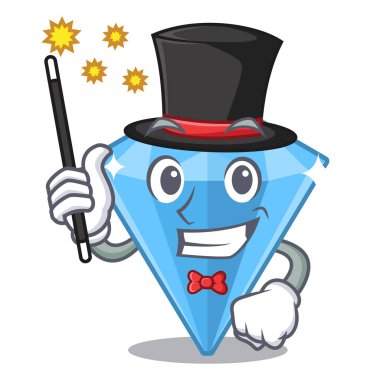 Bir karikatür çantası sihirbaz safir taşlar