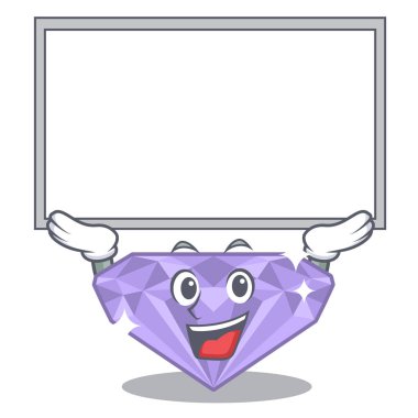 Maskot kutusunda yukarı kurulu mor elmas