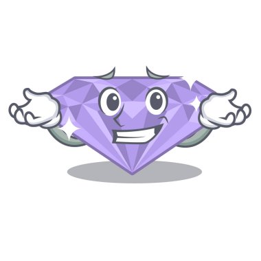 Karakter ile izole sırıtan mor elmas