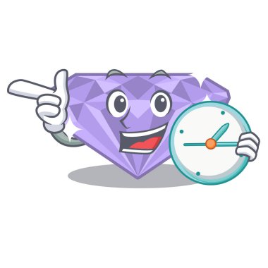 Saat menekşeli elmas karakterle izole edilmiş