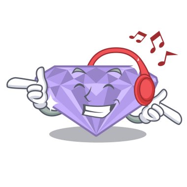 Bir karikatür çantası müzik menekşe elmas dinleme