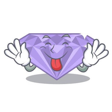 Karikatür kutusunda menekşe elmas dil dışarı