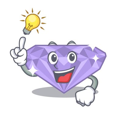 Karikatür kutusunda bir fikir mor elmas var