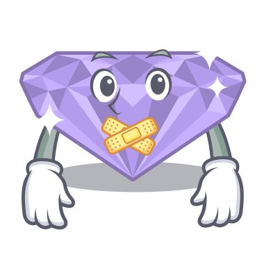 Karikatür kutusunda sessiz mor elmas