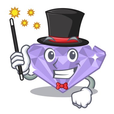 Çizgi film kutusunda Sihirbaz menekşe elmas