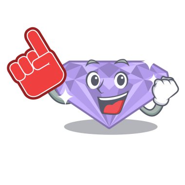 Karikatür kutusunda köpük parmak menekşe elmas