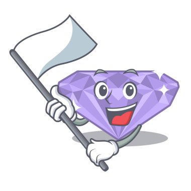 Çizgi film kutusunda menekşe rengi elmasla