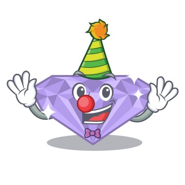 Çizgi film kutusunda Palyaço menekşe elmas