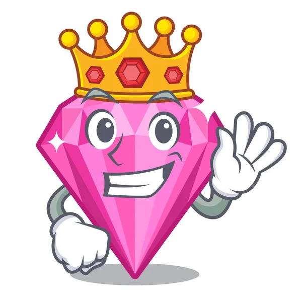 Bir karikatür kutusunda Kral pembe elmas