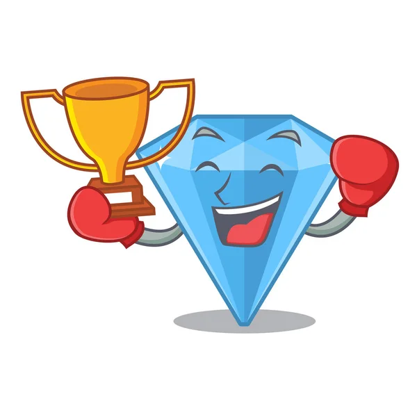 Ganador de boxeo gemas de zafiro en una bolsa de dibujos animados — Vector de stock