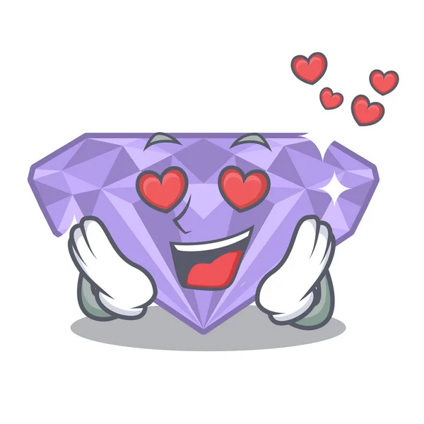 In liefde Violet Diamond in een cartoon tas — Stockvector