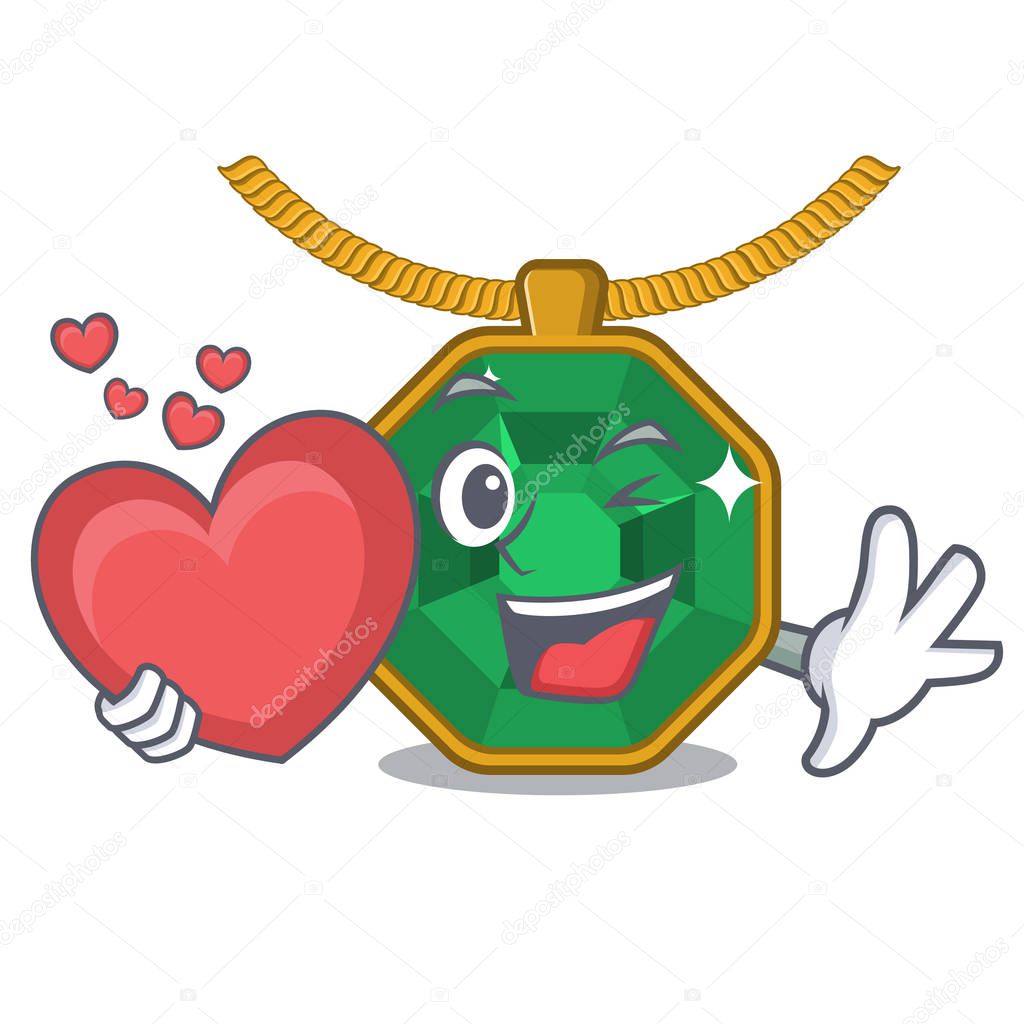 With heart peridot jewelry in the shape character