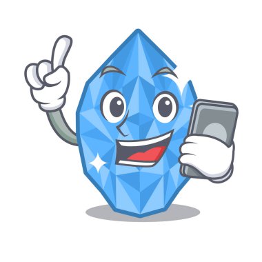 Çizgi film kutusundaki telefon akuamarin mücevheriyle